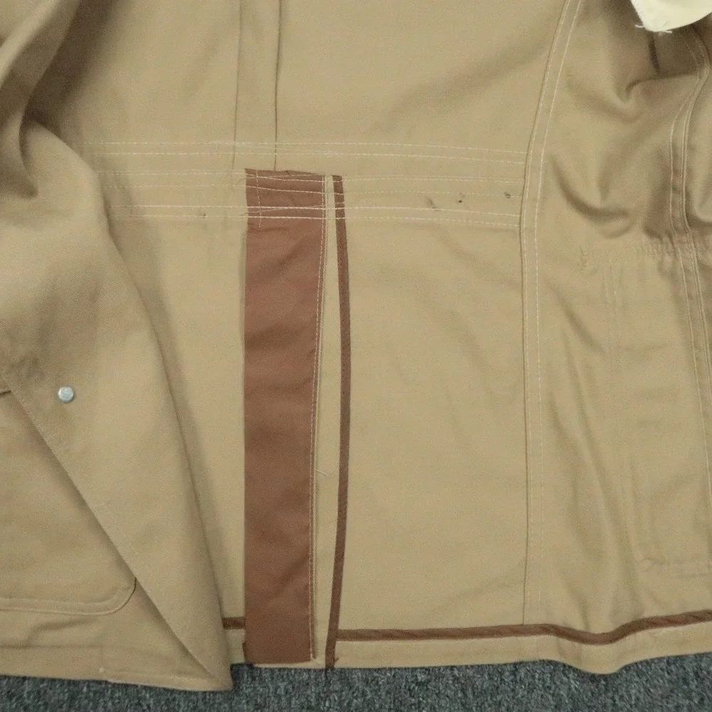 Lee Blazer Mens 40R Khaki Sport Coat Two Button‎ Patch Pockets Brass Buttons VTG